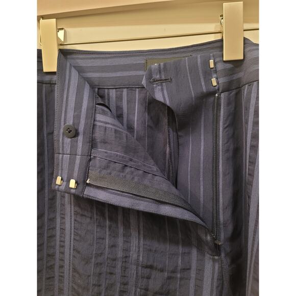 Club Monaco Blue Wide Leg Striped Pants - Picture 4 of 9